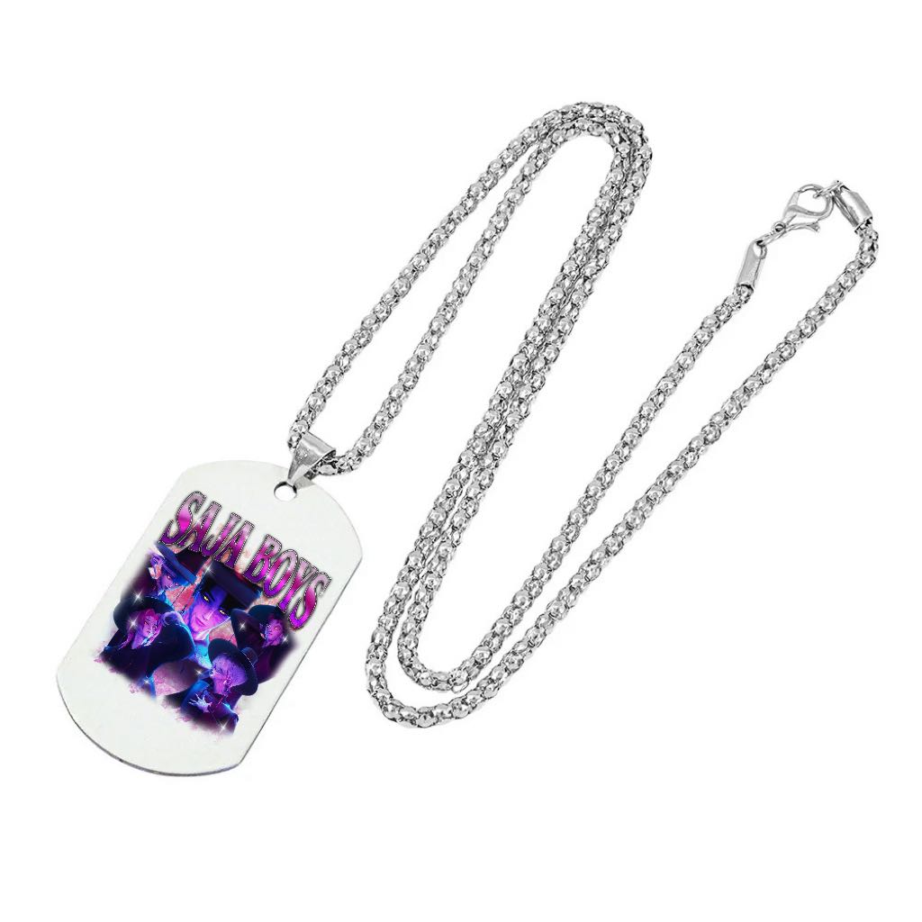 Collier Demon Hunters – Plaque Métallique Argentée Édition Collector K-pop