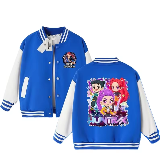 Veste Huntrix Enfant – Kpop Demon Hunters | 3 à 14 ans | Rose, Bleu, Beige ou Noir