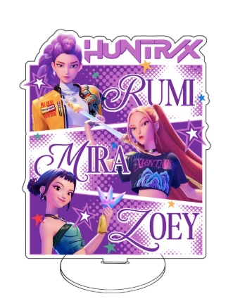 Support déco acrylique “Huntrix – Rumi, Mira & Zoey” – 15 cm